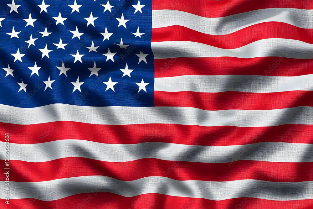 The American flag flutters in the wind, showcasing its vibrant colors and symbolic design The American flag flutters in the wind, showcasing its vibrant colors and symbolic design