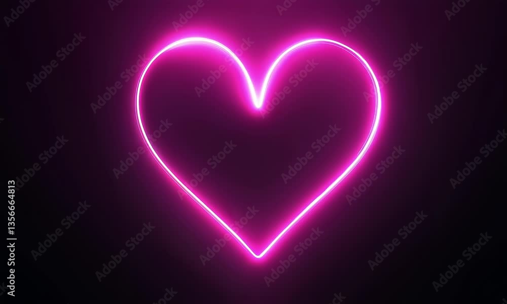 line animation with neon light effect, love shape, 4k resolution footage, generated ai line animation with neon light effect, love shape, 4k resolution footage, generated ai