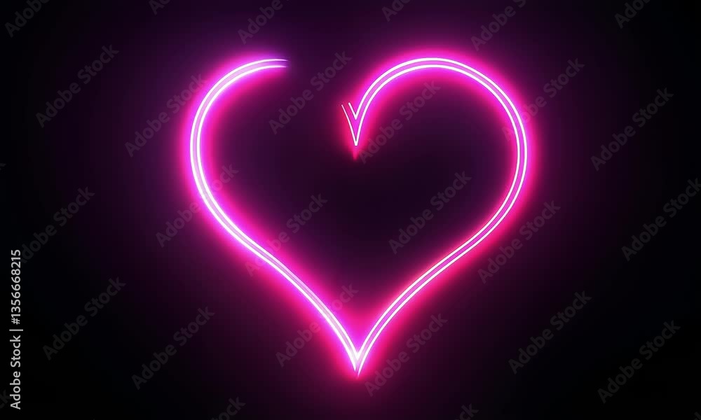 line animation with neon light effect, love shape, 4k resolution footage, generated ai line animation with neon light effect, love shape, 4k resolution footage, generated ai