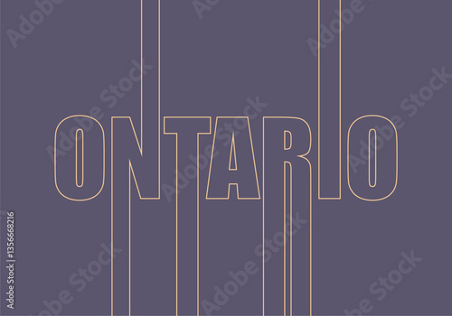 Image relative to Canada travel theme. Ontario province name in geometry style design. Creative typography poster concept. Concept of travel and geography of Canada.