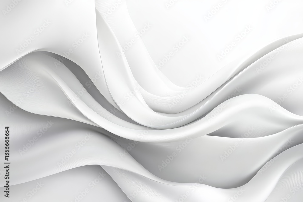 Fototapeta premium A stunning abstract picture showcases gentle white and pale gray waves that produce a luxurious and soft texture