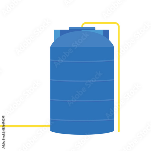 Water tank vector. Tap. Water tank on white background.