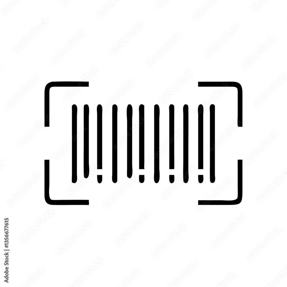 Barcode scanning icon on a minimalistic background Barcode scanning icon on a minimalistic background