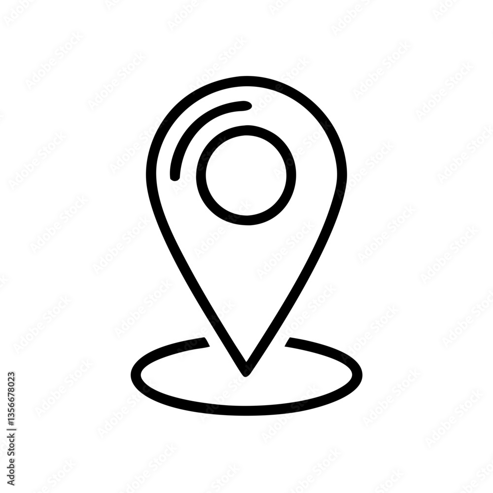 Location pin icon in minimalistic style on white background Location pin icon in minimalistic style on white background