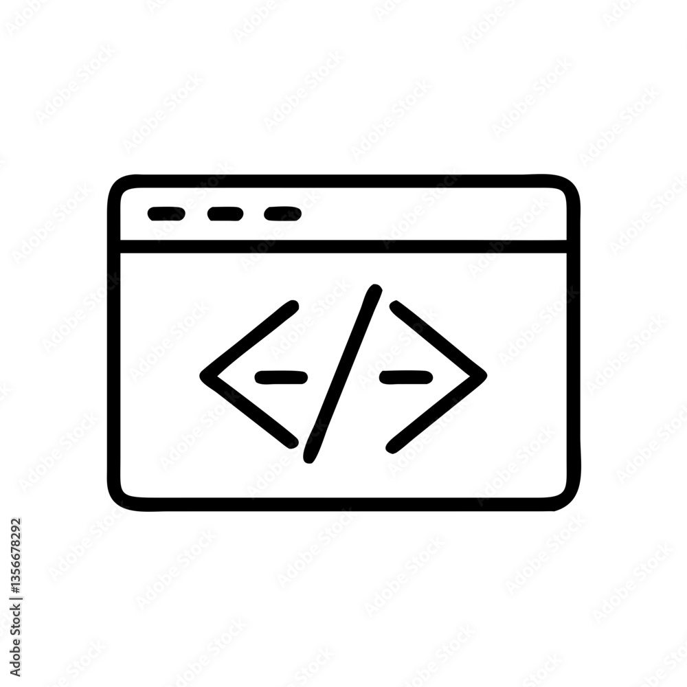 coding window icon in minimalistic design coding window icon in minimalistic design