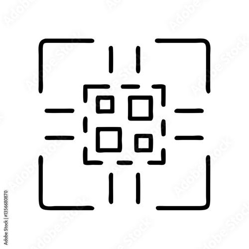 Abstract digital icon indicating scan area in minimalist style  