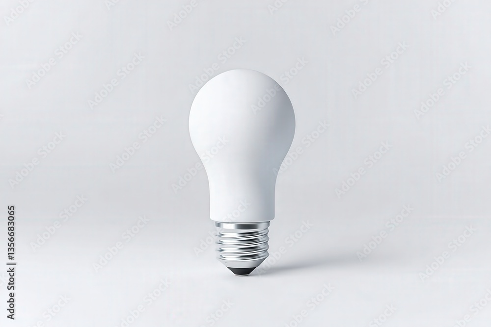 Minimalist white light bulb on a plain background. Minimalist white light bulb on a plain background.