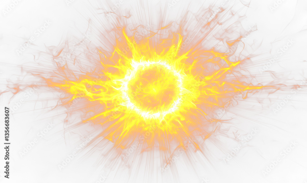 Dynamic Burst of Radiant Energy Beams Emanating from the Sun Isolate on Transparent Background, cutout, png Dynamic Burst of Radiant Energy Beams Emanating from the Sun Isolate on Transparent Background, cutout, png