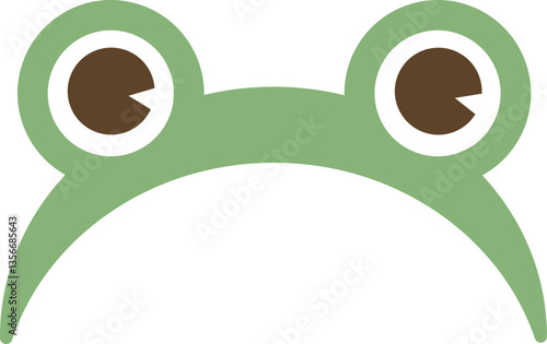 かえるのカチューシャのシンプルなイラスト