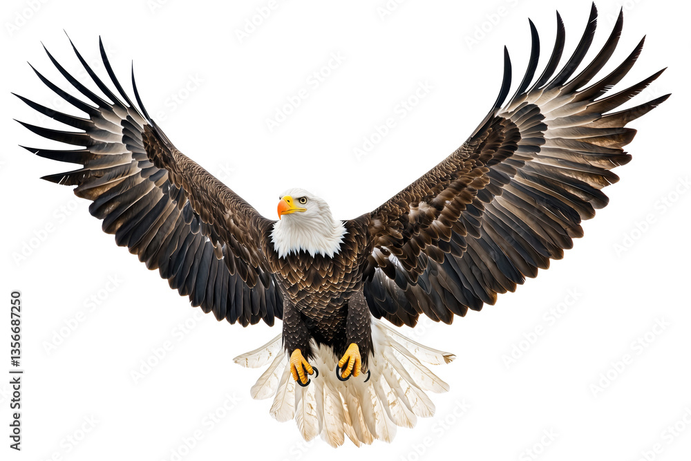 Obraz premium Bald eagle in transparent background