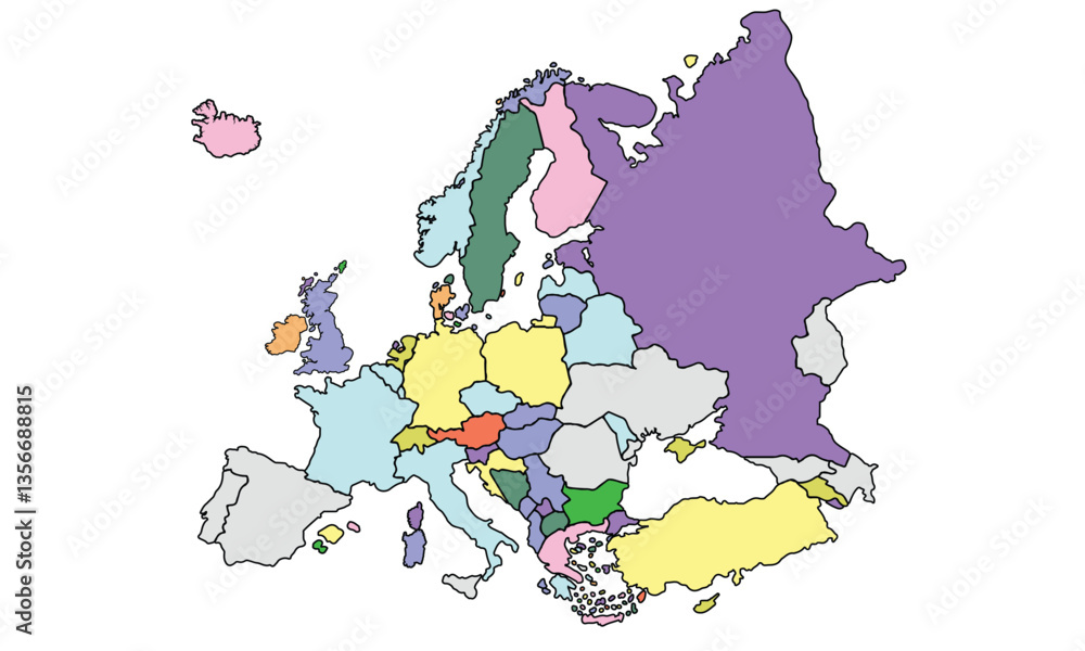 Obraz premium Europe map vector with country borders vector eps.10 