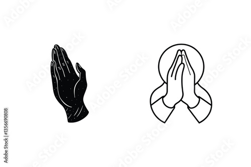Praying Hands Icons Faith, Hope, Prayer, Belief, Religion, Spirituality, Worship, Devotion, Gratitude