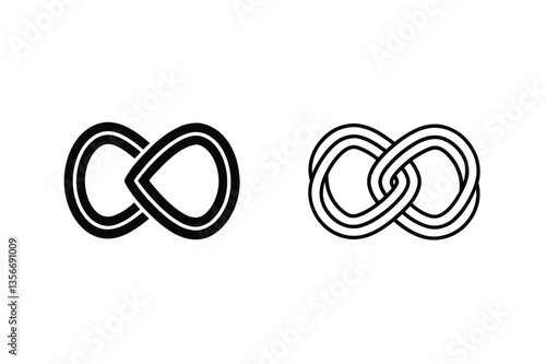 Interlocking Infinity Symbols Design Variations, Knots, and Linear Patterns