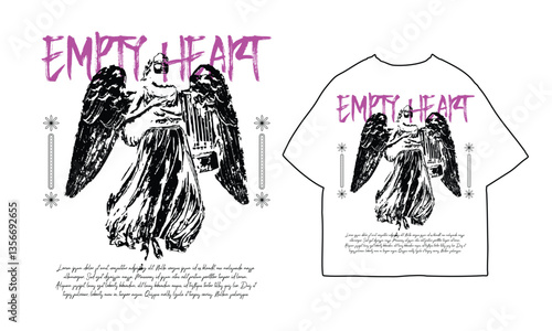 streetwear t shirt design vector illustration, Christian brutalism graphic t-shirt design, urban artwork for clothing design