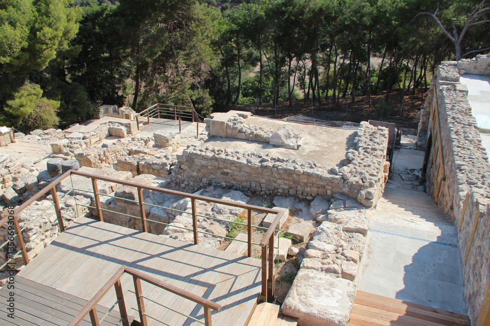 ruined ancient palace (knossos) closed to heraklion in crete in greece