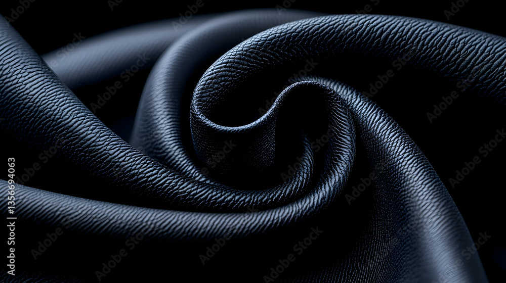 Naklejka premium Dark Blue Fabric Swirl Abstract Texture Background