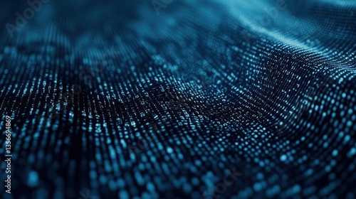 Abstract blue digital wave data flow background.