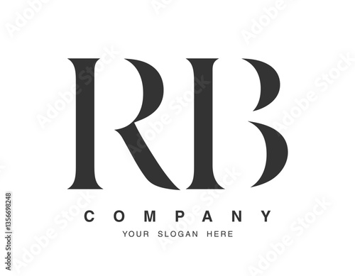 RB logo design. Initial letter r and b serif font style. Creative classic company name typography. Trendy logotype or identity.