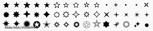 Stars set of 65 black icons. Rating Star icon. Star vector collection. Modern simple stars. Vector illustration.