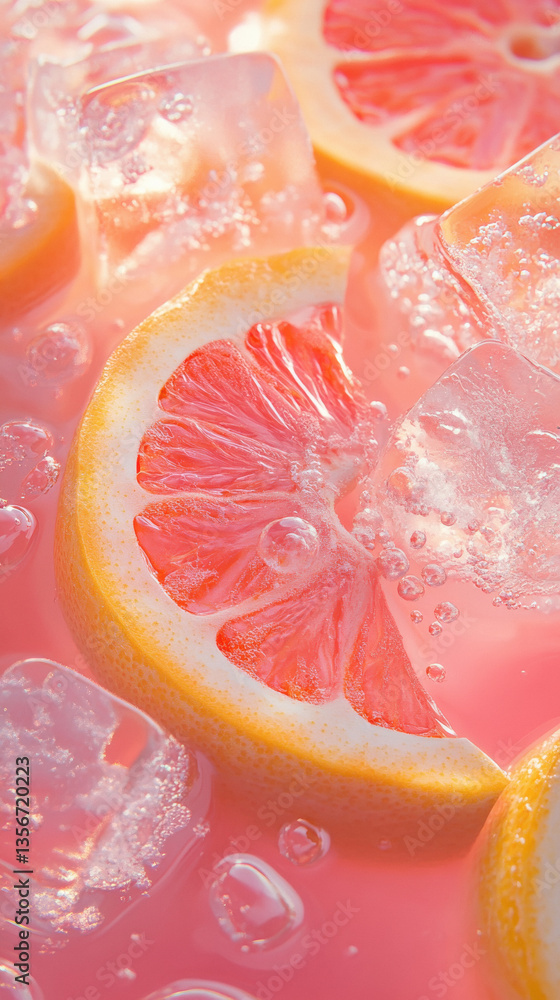 fresh orange with ice cube fresh orange with ice cube
