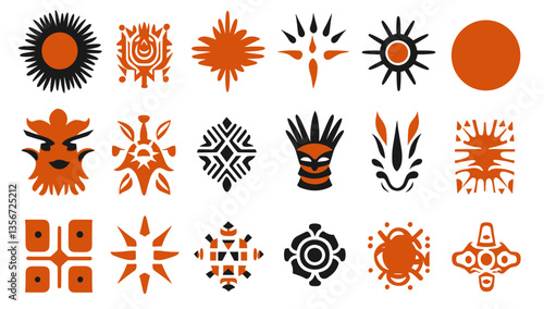 Intricate Motif Collection: An array of meticulously crafted graphic elements, with a focus on cultural motifs and ornamental designs, each detail adding a touch of artistic flair and symbolic depth.