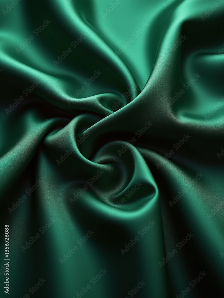 Fototapeta premium A green fabric with a shiny surface