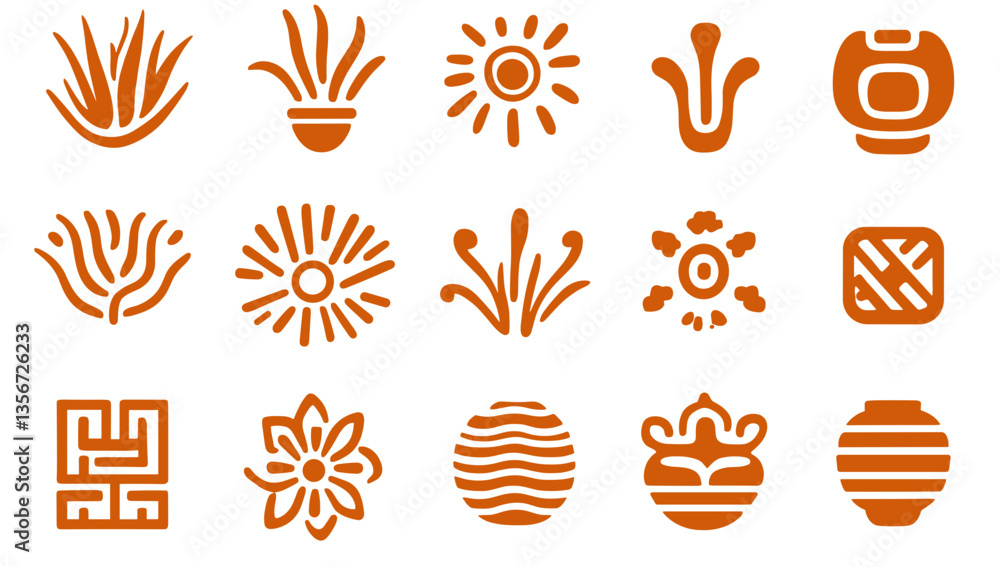Decorative Ornament Set: A collection of intricate orange decorative ornaments, including floral and geometric elements. Perfect for adding a touch of artistic flair to any design. Decorative Ornament Set: A collection of intricate orange decorative ornaments, including floral and geometric elements. Perfect for adding a touch of artistic flair to any design.