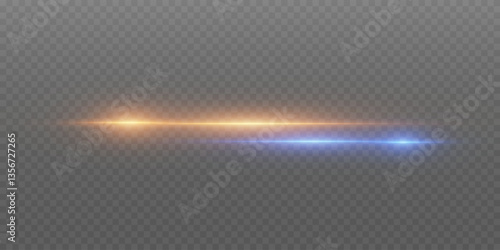 Special effect of light neon beam. On a transparent background.