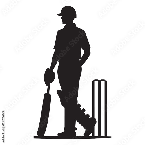 Agile Fielder Cricketer silhouette, diving to make a game-changing catch - Cricketer illustration - Minimalist Cricketer vector - Lightning reflexes

