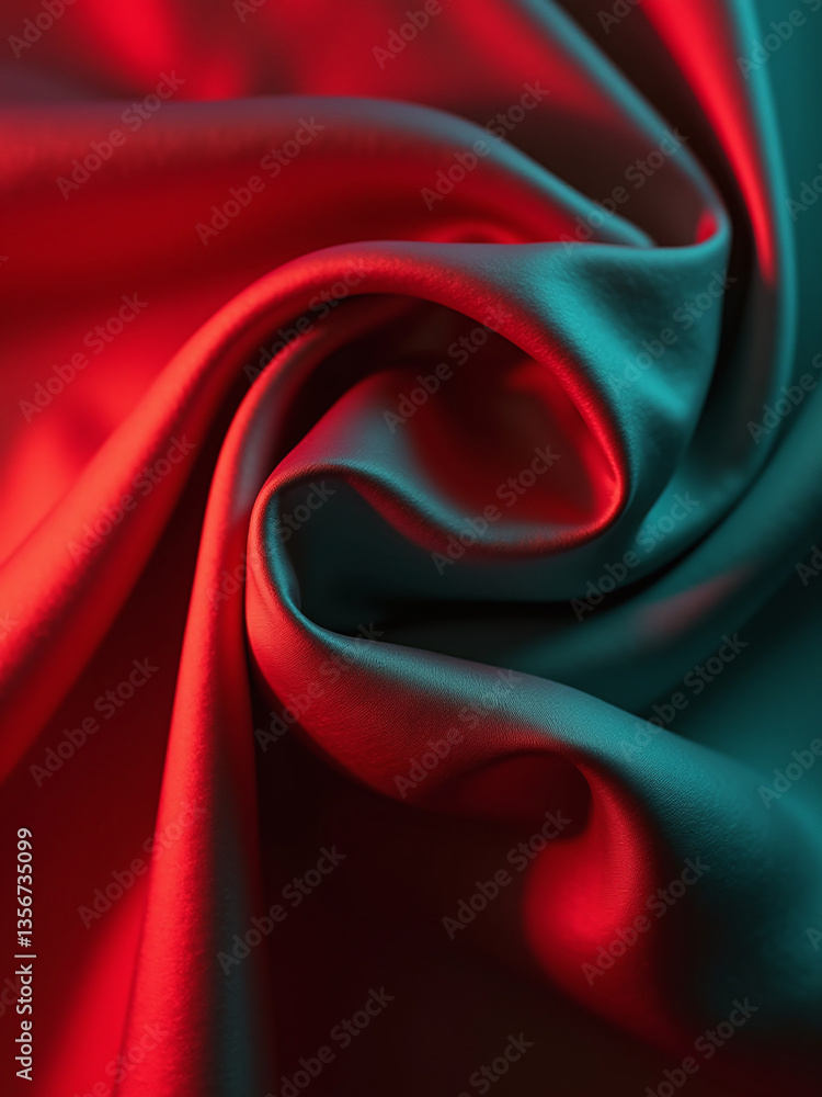Fototapeta premium A red and green fabric with a spiral pattern