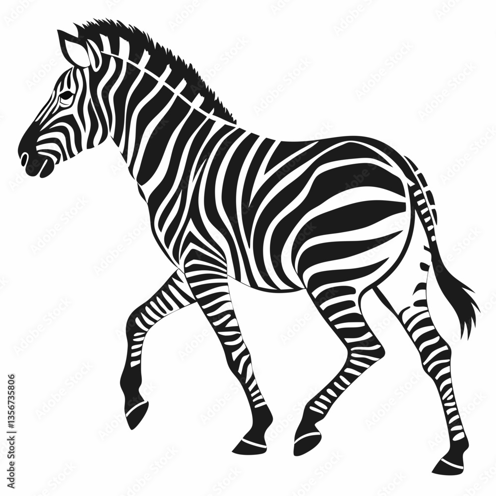 Obraz premium zebra black silhouette icon vector