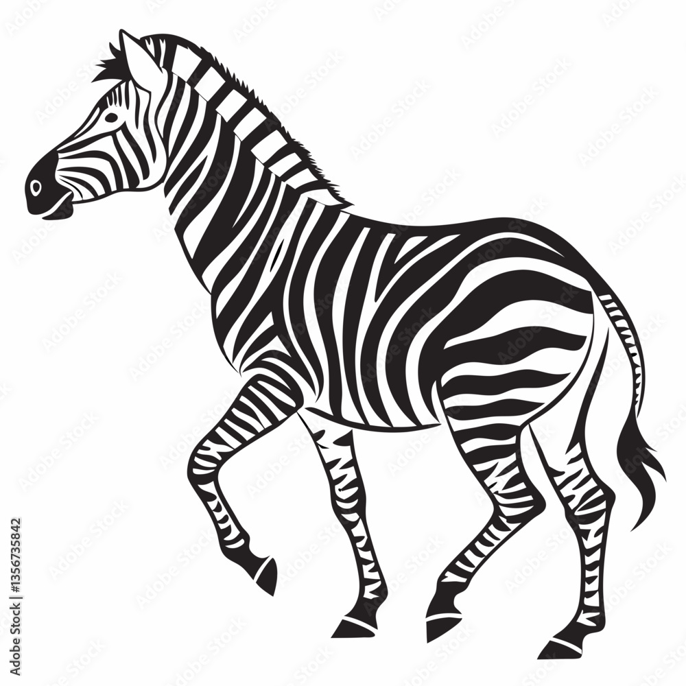 Fototapeta premium zebra black silhouette icon vector