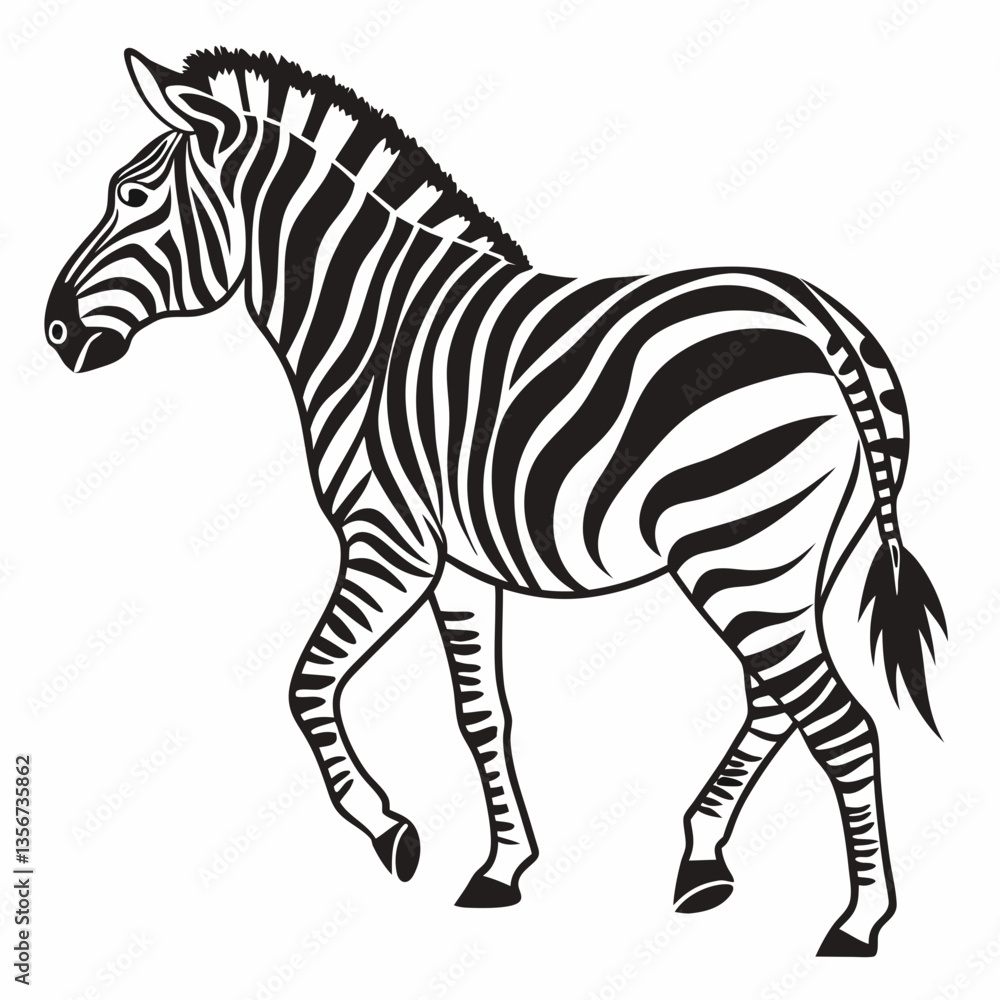 Fototapeta premium zebra black silhouette icon vector