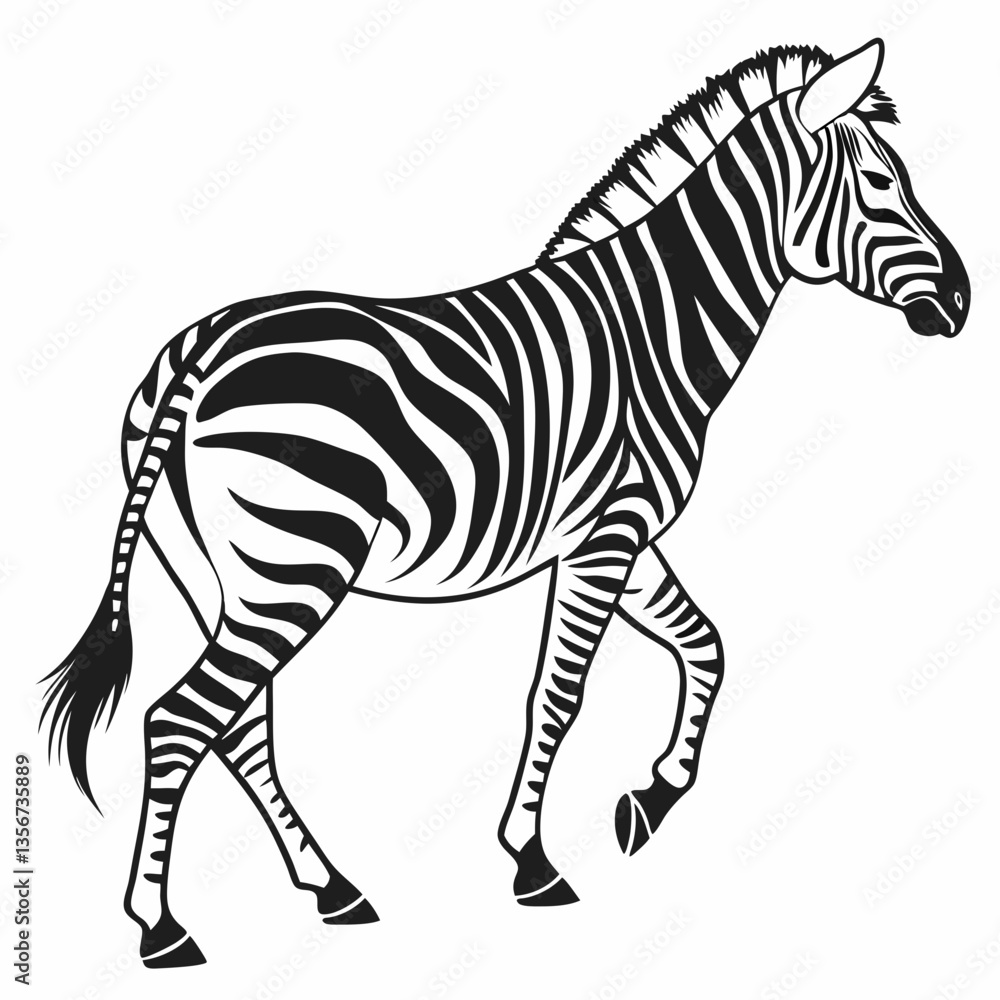 Fototapeta premium zebra black silhouette icon vector