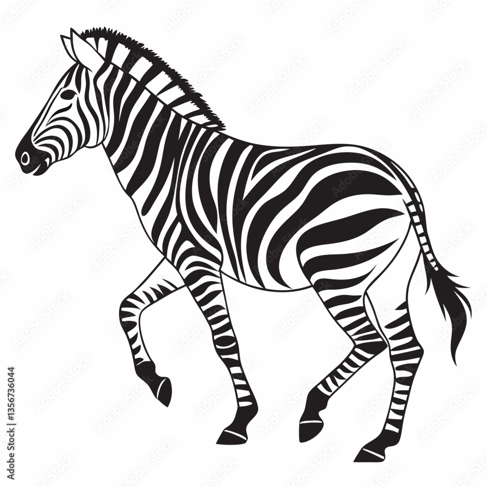 Obraz premium zebra black silhouette icon vector