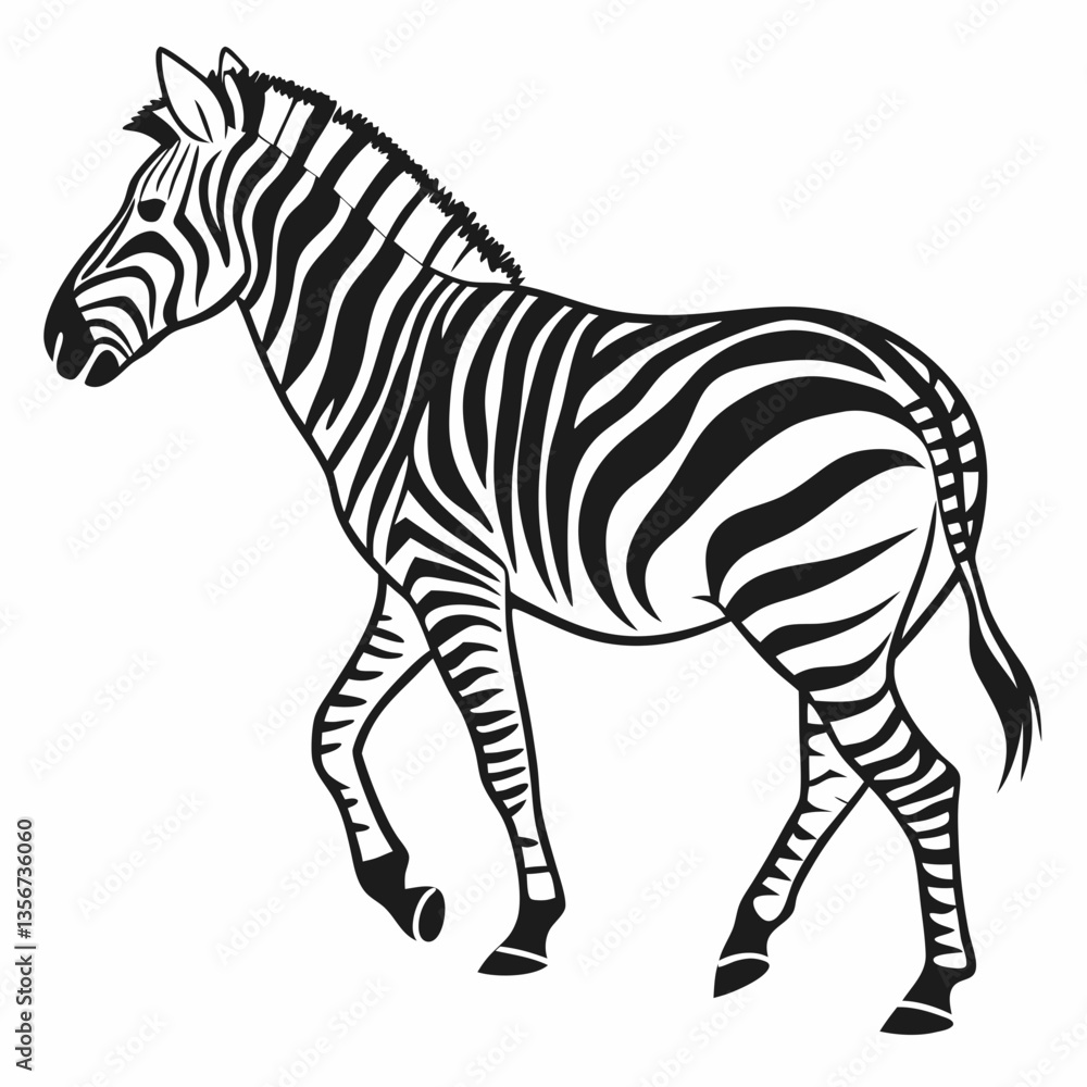 Fototapeta premium zebra black silhouette icon vector