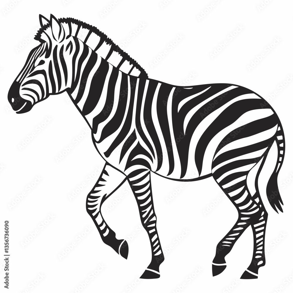 Obraz premium zebra black silhouette icon vector