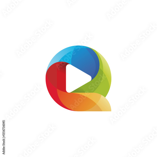 Free Download Q letter play with colorful color combination - GFXLoad
