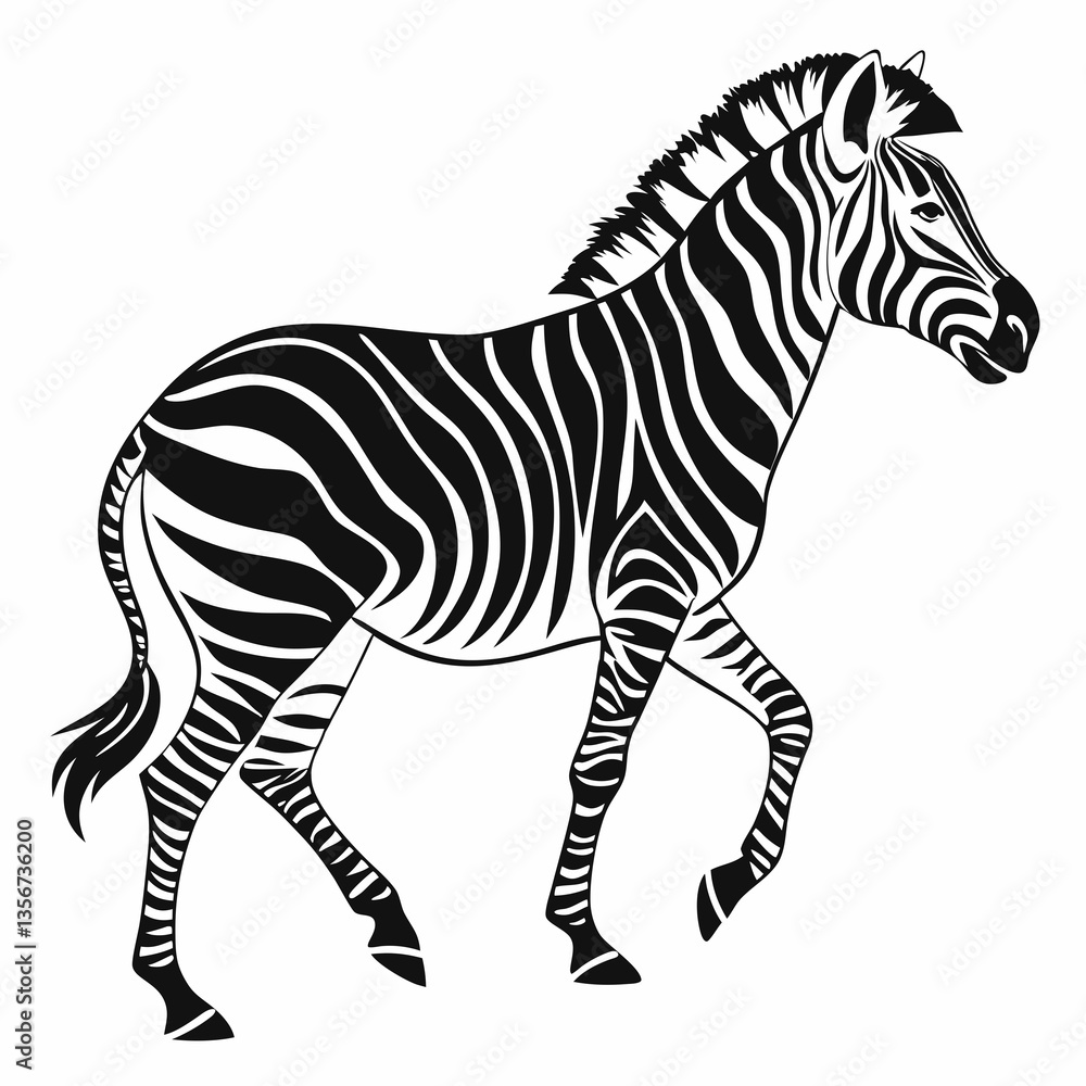 Obraz premium zebra black silhouette icon vector