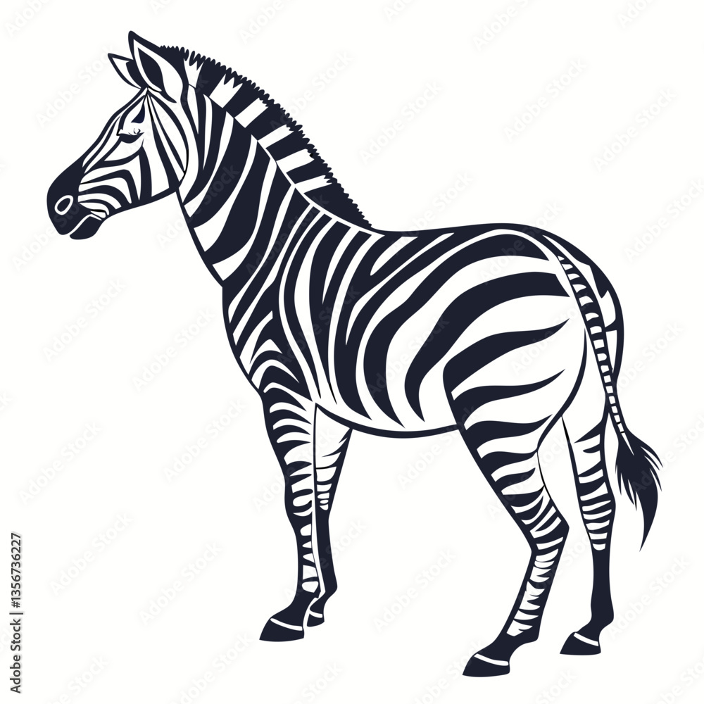 Obraz premium zebra black silhouette icon vector