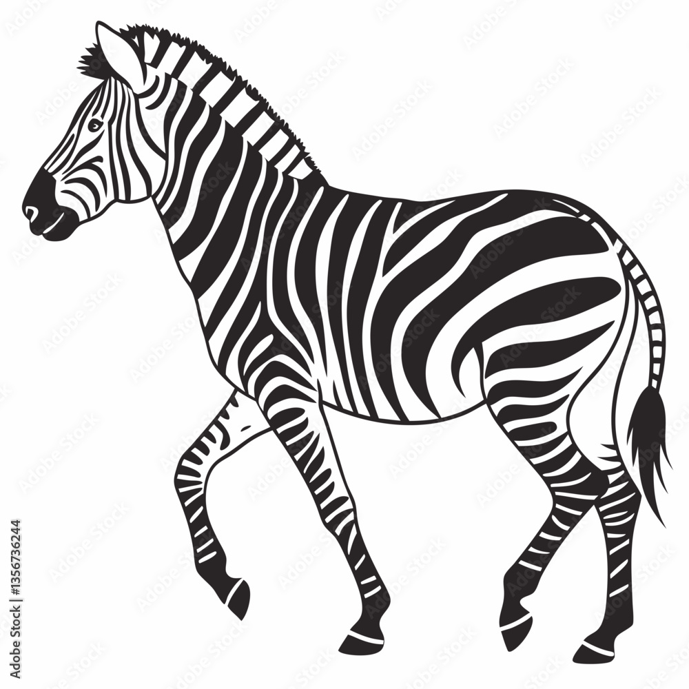 Obraz premium zebra black silhouette icon vector
