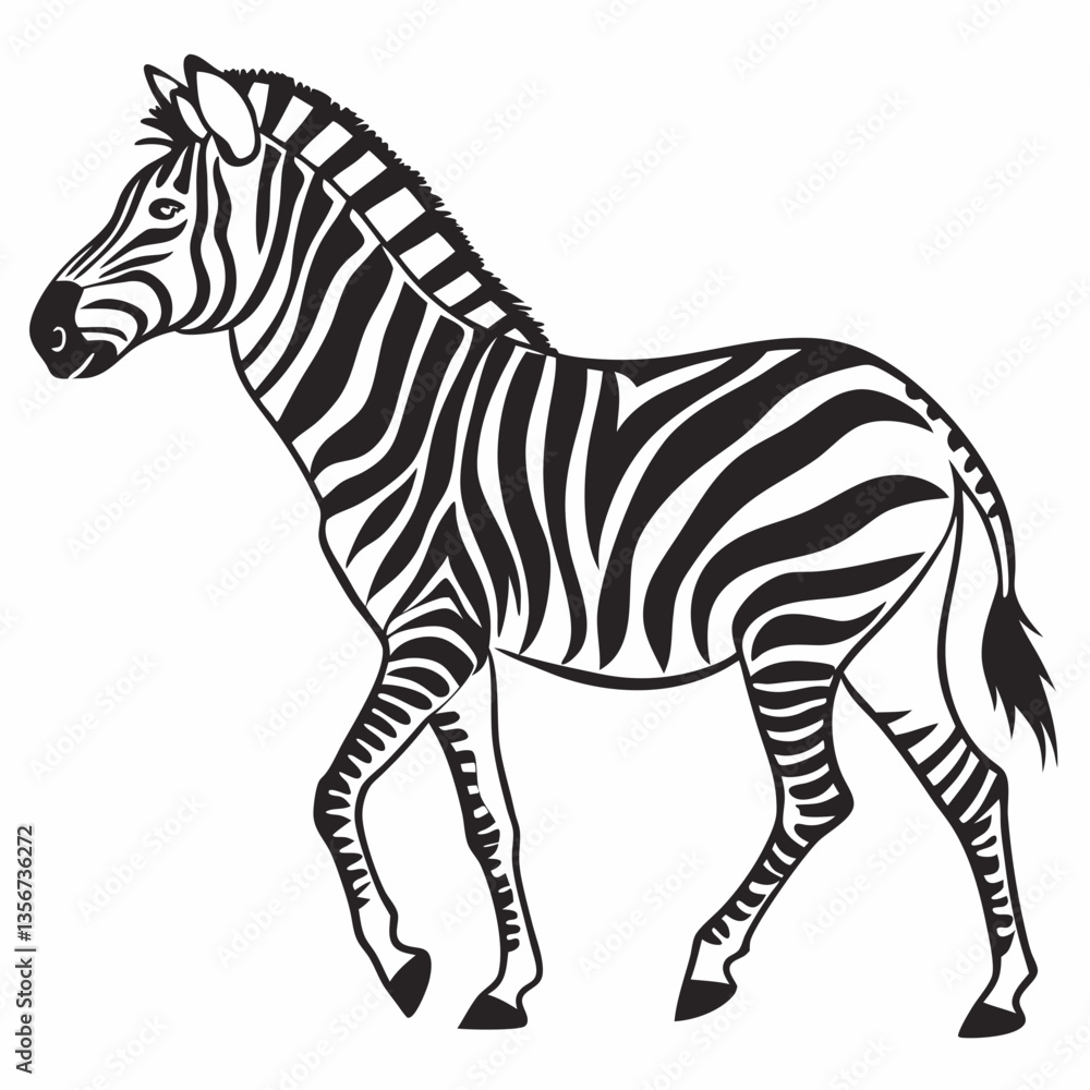 Obraz premium zebra black silhouette icon vector