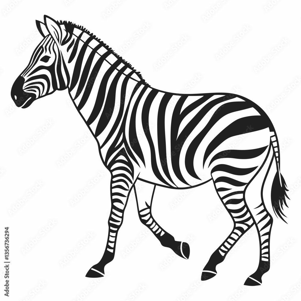 Fototapeta premium zebra black silhouette icon vector