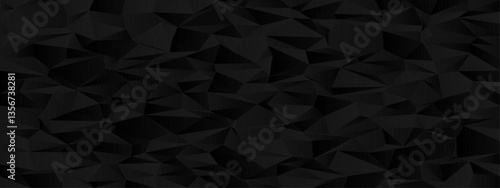 Abstract geometric black low poly background for modern design and creativity.