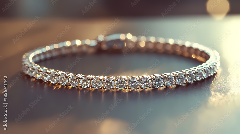 Timeless Elegance: A dazzling diamond bracelet, meticulously crafted to showcase each gemstone's brilliance, lying gracefully on a luxurious surface. Timeless Elegance: A dazzling diamond bracelet, meticulously crafted to showcase each gemstone's brilliance, lying gracefully on a luxurious surface.