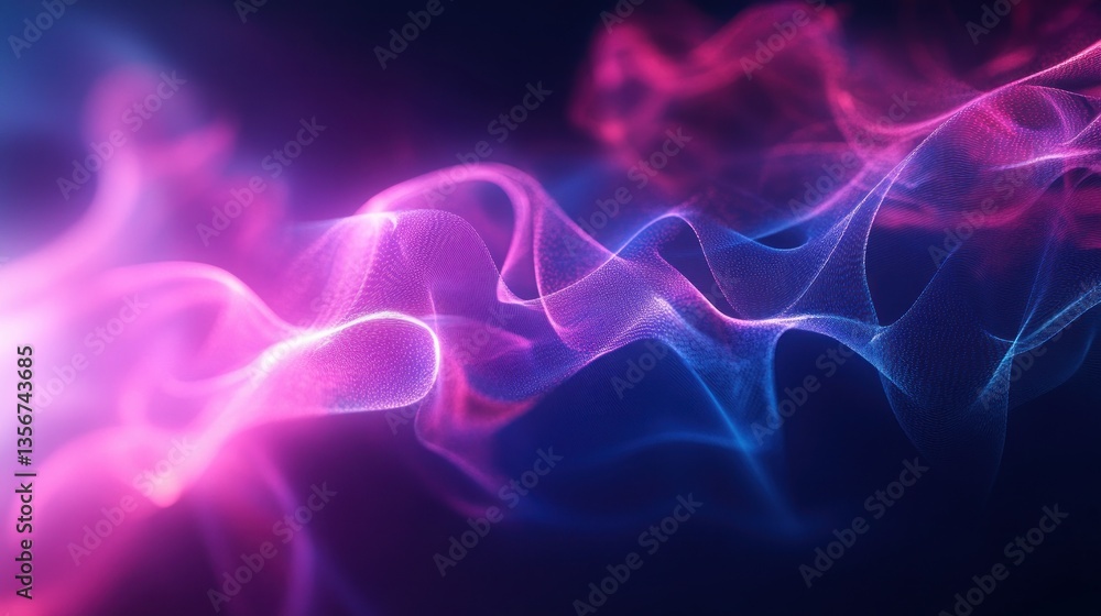 Obraz premium Abstract Neon Light Wave Artistic Background Futuristic Pink and Blue Energy Flow Effect