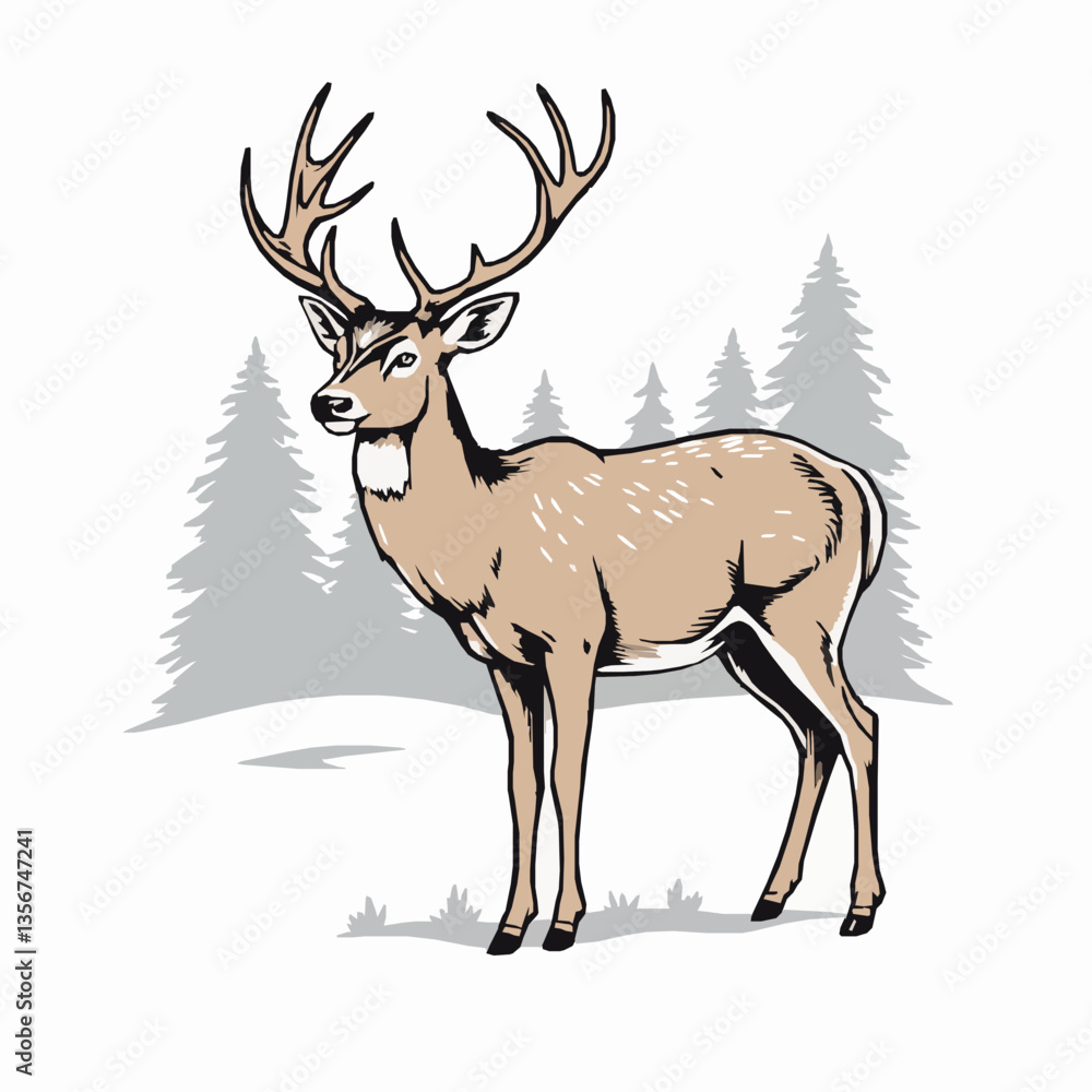 Obraz premium deer silhouette vector