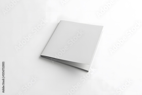 Closed blank square brochure mockup for print branding design