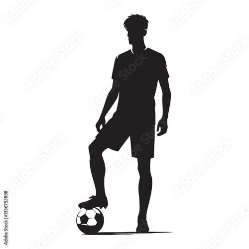 Penalty Save Footballer silhouette, a goalkeeper’s heroics - Football illustration - Minimalist Football vector - Soccer Player silhouette

