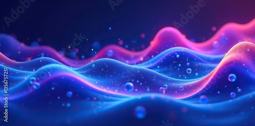 Abstract blue and purple liquid wavy shapes with glowing retro waves background,  retro, abstract